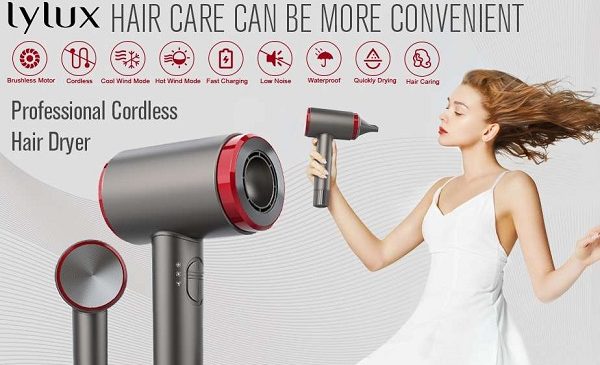 sèche cheveux sans fil rechargeable lylux