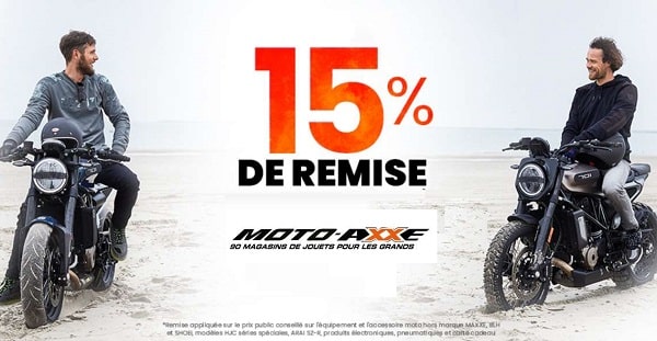 15% de remise sur tout le site moto axxe