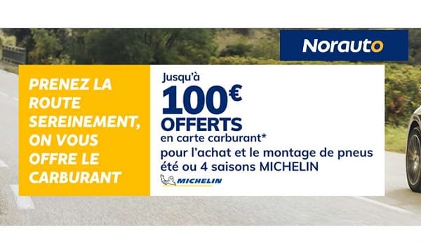 2 ou 4 pneus Michelin achetés = jusqu’à 100€ de carburant offert