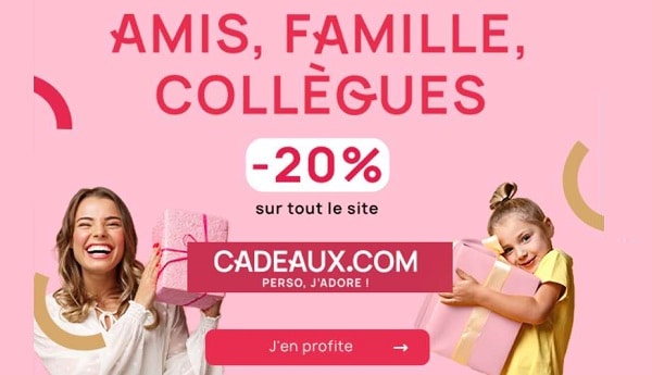 20% de remise sur tout le site cadeaux