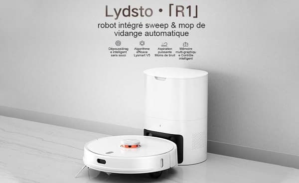 MOITIÉ PRIX ! 199,98€ Aspirateur robot 2 en 1 Lydsto R1 avec station de vidage (laser, cartographie, détection tapis…) port inclus