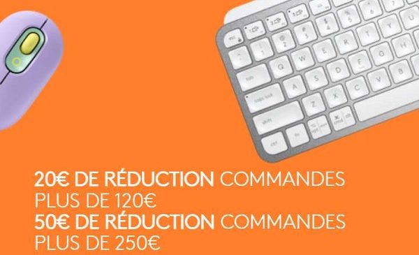 Bonnes affaires de Logitech : 20€ de remise dès 120€ ou -50€ de remise dès 250€