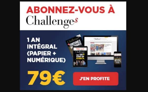 Offre abonnement magazine Challenges