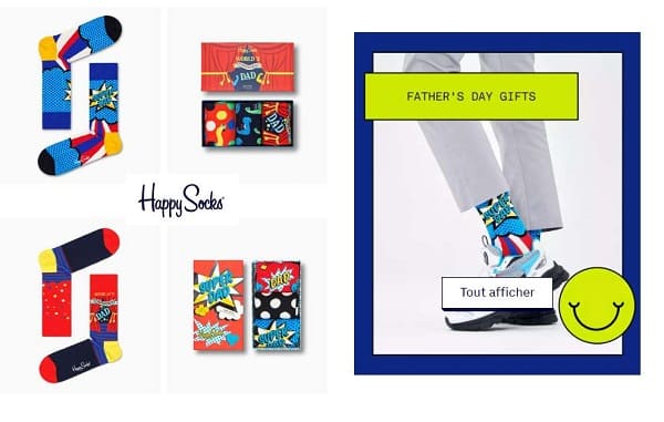 Offre spéciale Happy Socks pour la fête des pères Offre spéciale Happy Socks pour la fête des pères