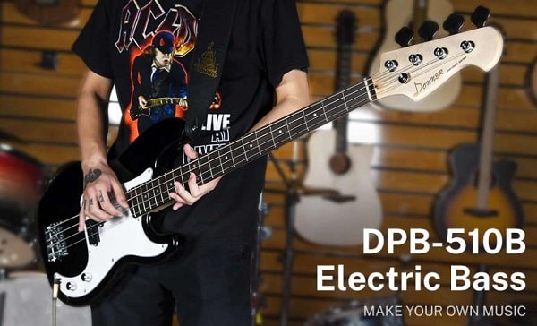 guitare basse électrique avec housse Donner DPB-510B