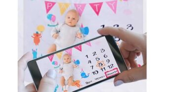9,99€ le kit couverture pour photo mensuel de bebe avec accessoires Goldge