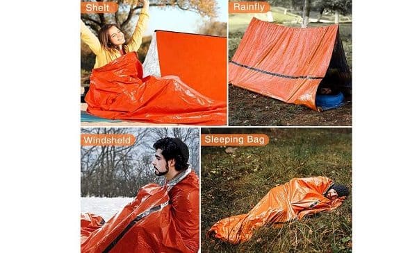 lot de 2 sacs de couchage de survie de poche awroutdoor