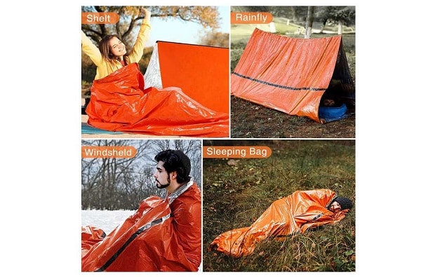 11,39€ le lot de 2 sacs de couchage de survie de poche Awroutdoor