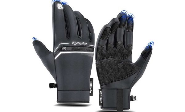 paire de gants sport hiver chaud antidérapant avec touché tactile et poche faneam