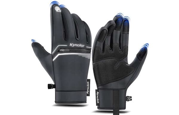 paire de gants sport hiver chaud antidérapant avec touché tactile et poche faneam