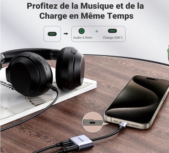 promo adaptateur usb c vers jack 3,5 mm 2 en 1 ugreen promo adaptateur usb c vers jack 3,5 mm 2 en 1 ugreen