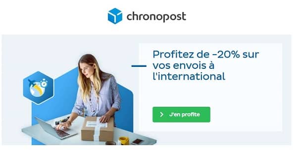 20% de remise sur vos envois à l'international avec chronopost