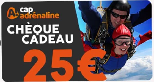 20€ de remise sur toutes les activités Cap Adrénaline dès 100€ d’achats