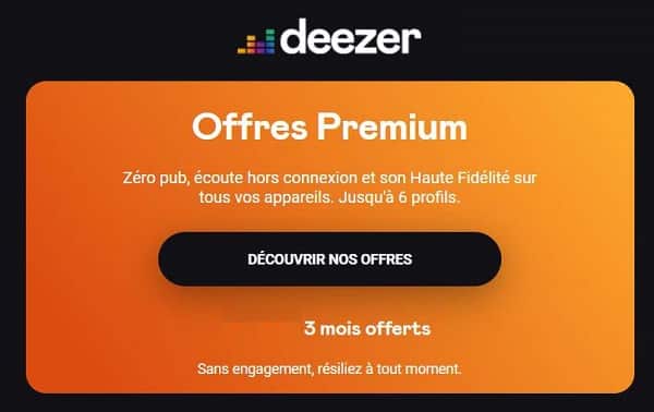 3 mois offerts aux abonnements deezer premium ou deezer famille