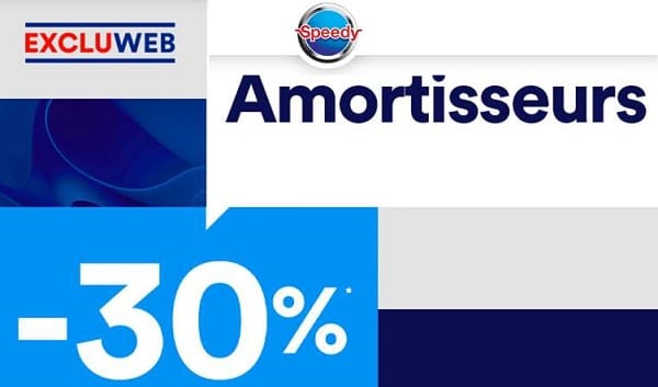 30% de remise sur les amortisseurs chez speedy