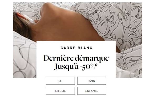 Dernières démarques des soldes de Carré Blanc