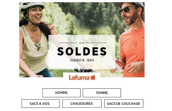 des centaines d'articles démarqués dans les soldes lafuma
