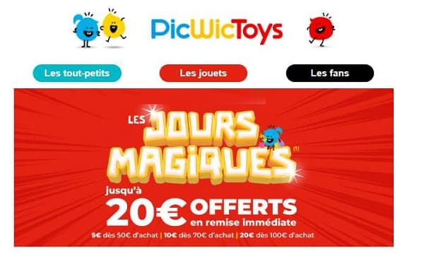 Les Jours Magiques PicWicToys : jusqu’à 20€ de remise supplémentaire (même soldes)