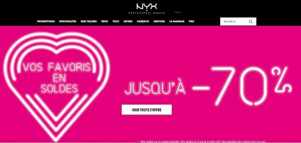 Soldes NYX Professional Makeup : Jusqu’à -70% sur une sélection d’article