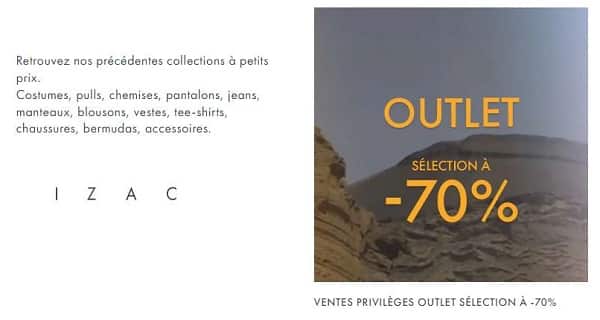 vente privilège sur l'outlet izac