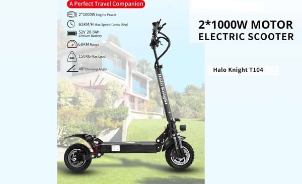 promotion super puissante trottinette électrique tout terrain halo knight t104