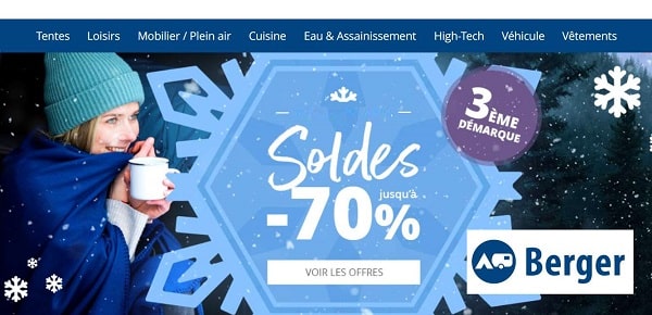 Nouvelles démarques sur les Soldes Berger Camping
