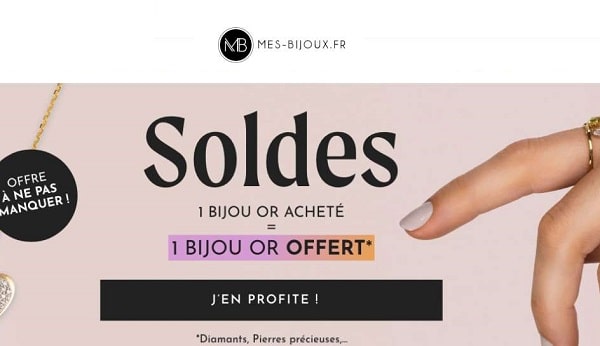 soldes de mes bijoux 1 bijou or acheté = 1 bijou or offert