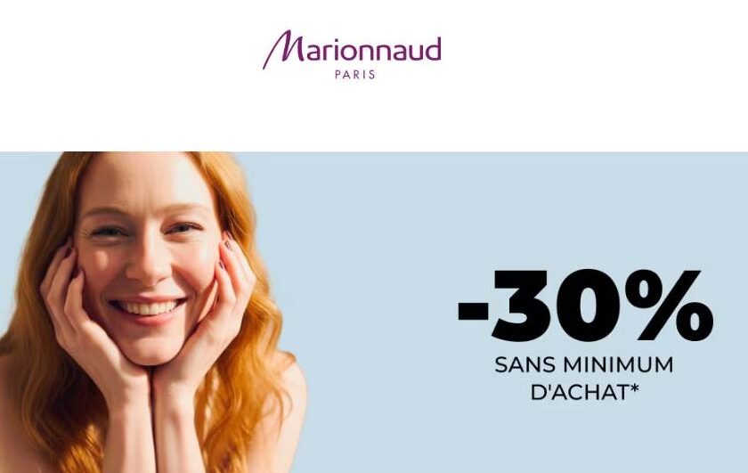 30% de remises sur Marionnaud sans minimum (code promo)