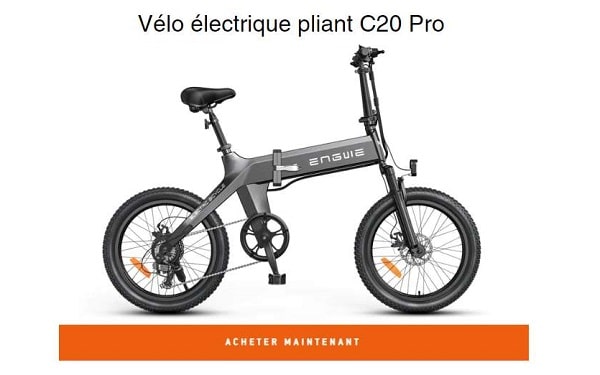acheter vélo électrique pliant Engwe C20 Pro