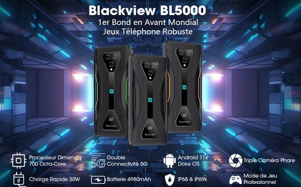 Blackview BL5000 LE smartphone robuste pour les jeux