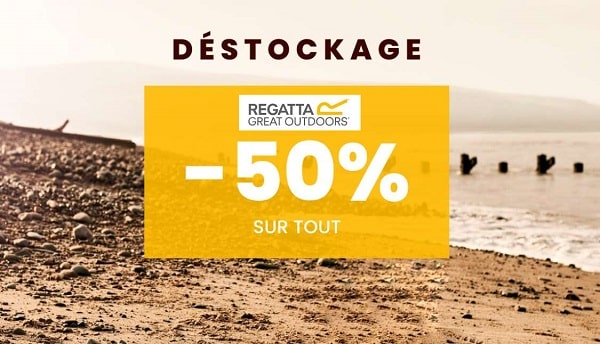 Déstockage : 50% de remise sur 3000 articles Regatta