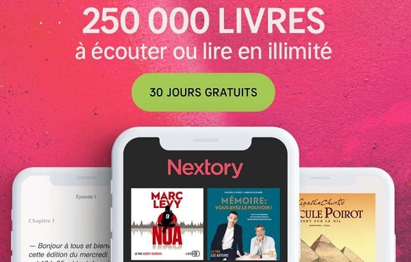 ebooks, bd, presses, livres audio, podcasts en illimité offert pendant 30 jours avec nextory