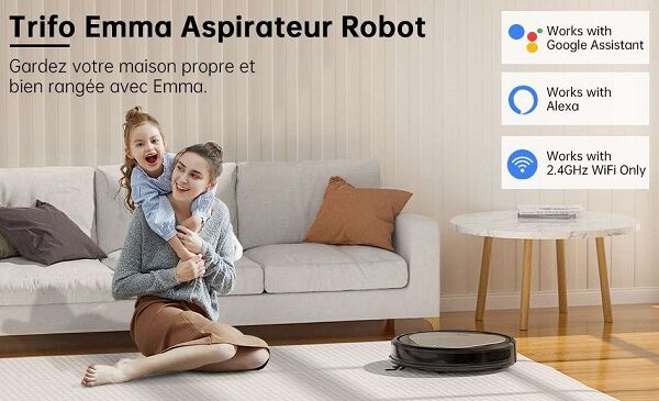 aspirateur robot 3000 pa wi fi trifo emma