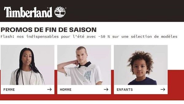 vente flash promos de fin de saison timberland