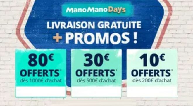 ManoManoDays remises de 10€ à 80€