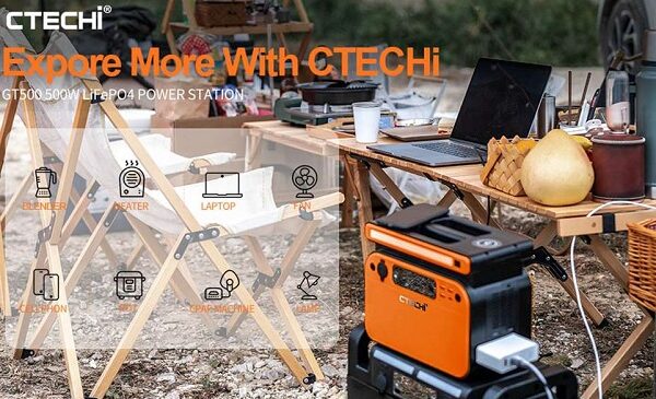 Pack générateur solaire portable CTECHi GT500 518Wh/500W avec le panneau solaire