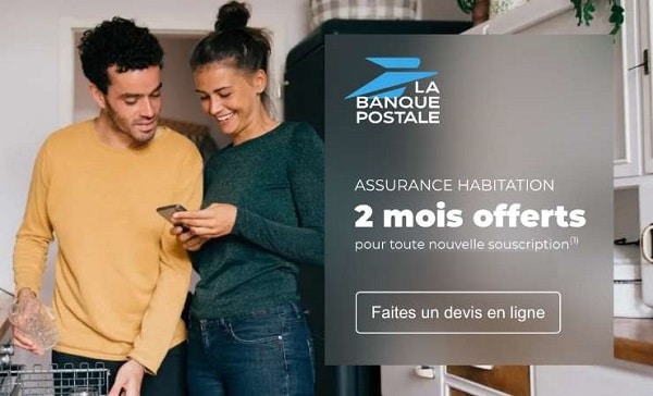 2 mois offerts sur assurance logement mrh souscrit auprès de la banque postale assurances