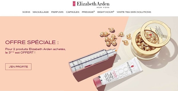 2 produits elizabeth arden achetés = le 3ème est offert