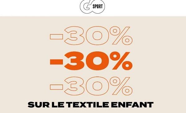 30% de remise sur les vêtements enfant sur gosport