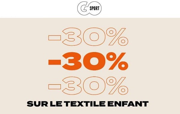 30% de remise sur les vêtements enfant sur gosport