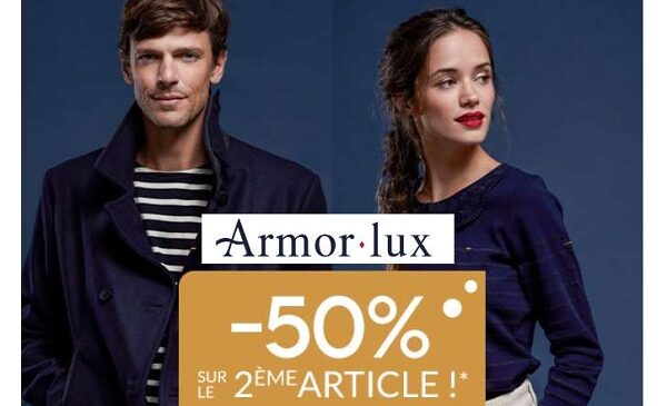 -50% sur le deuxième article Armor Lux + livraison gratuite (aujourd’hui et demain)