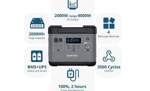 Ne ratez pas l'offre sur la station d'alimentation portable 2000W OUKITEL P2001