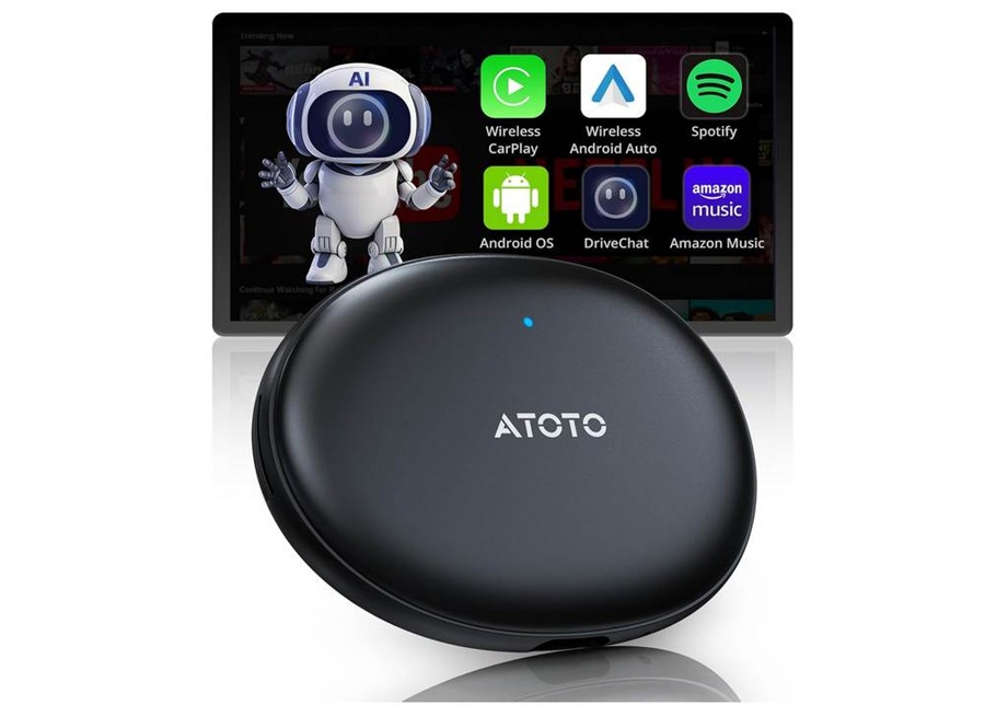 Boîtier CarPlay/Android Auto Sans Fil ATOTO - Avec ChatGPT, HDMI, Wi-Fi Double, OBD2 - CB4CT