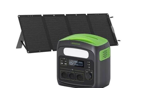 lot station portable d'énergie 750w necespow n7576 + panneau solaire