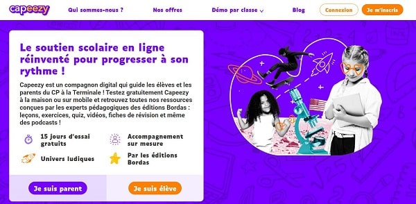 remise sur le premier mois d'abonnement de soutien scolaire en ligne capeezy