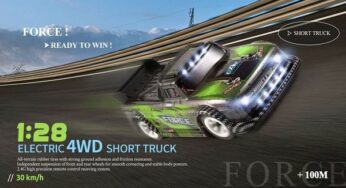 62€ voiture radiocommandée 1/28 Drift Wltoys 284131 2.4G 4WD (vitesse 30 km/h, éclairage, 2 batteries)
