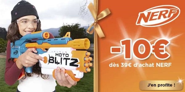 10€ de remise immédiate sur la marque nerf