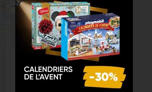 30% de remise sur les calendriers de l’avent sur la fnac