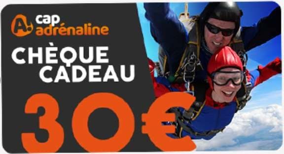30€ de remise sur toutes les activités Cap Adrénaline