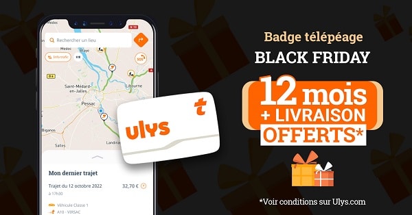 black friday télépéage 12 mois d’abonnement offerts du badge ulys – vinci autoroutes et livraison gratuite